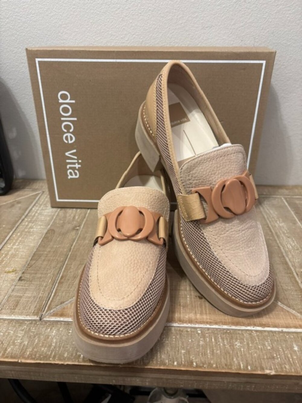 NEW Dolce Vita Sandey Platform Loafer Praline Mesh